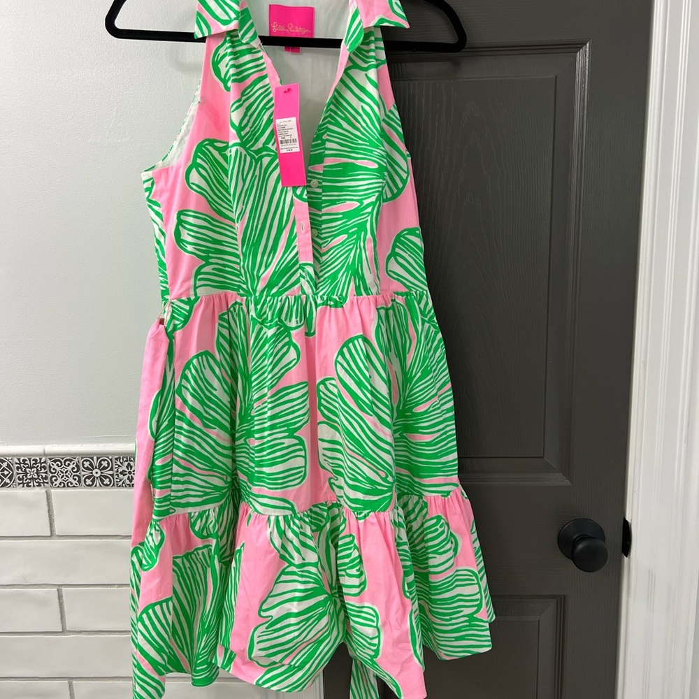 NWT Lilly Pulitzer Trisha Shirtdress “who let the fronds out Mandevilla” size 6